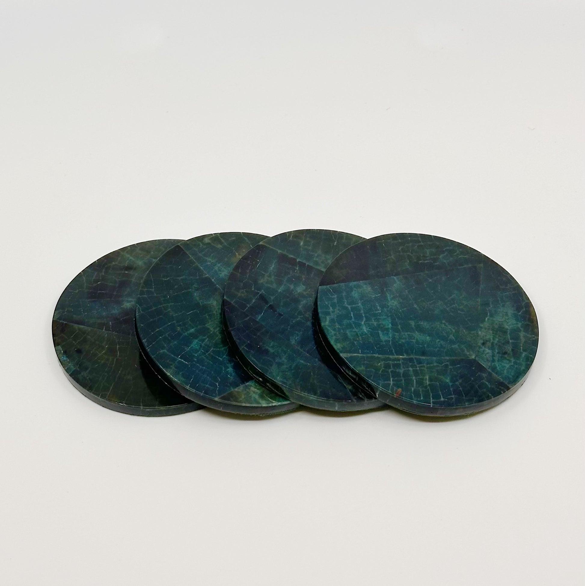Set of 4 green penshell coasters — Kapalua Living