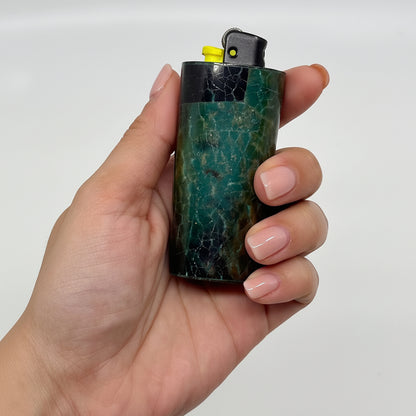 Green penshell lighter holder handcrafted in Philippines — Kapalua Living