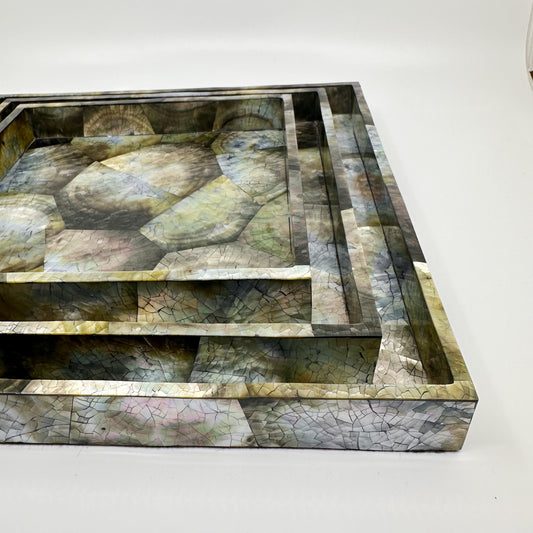 Mother of Pearl Nesting Trays | Set of 3